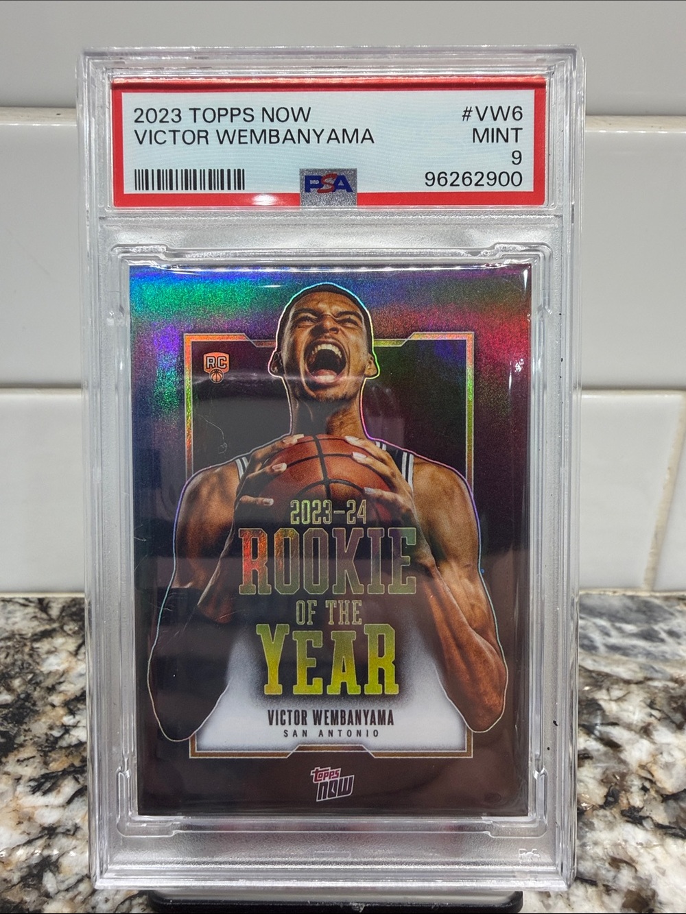 Victor Wembanyama 2023 Topps Now Rookie of the Year PSA 9